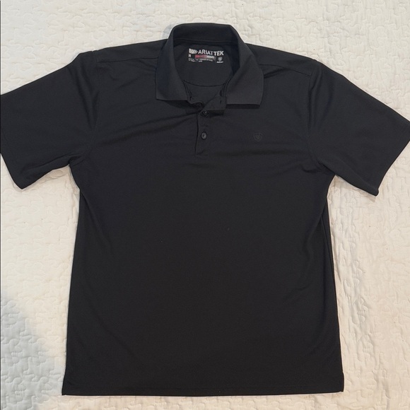 Ariat Men's AriatTeck Black Polo - Picture 1 of 6